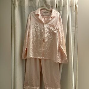 Elegant Blush Satin Pajama Set